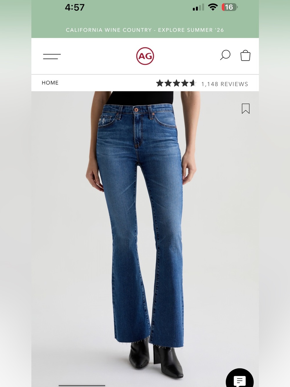 Ag Adriano Goldschmied Farrah Mid Rise Jeans